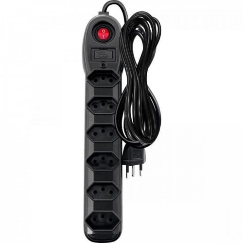 Filtro De Linha De 6 Tomadas 3m Preto Megatron