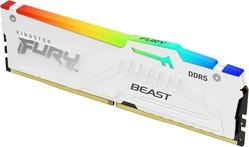 Kit Memória Kingston Fury Beasy White 64GB (2x32GB) 6400MT/s DDR5 CL32 -39 1.4V - KF564C32BWAK2-64