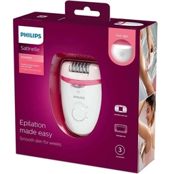 Depilador Elétrico Satinelle Essential Philips - Bre255 - Cor Branco e Rosa