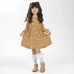 Vestido Manga Longa Flores Cativa - Feminino