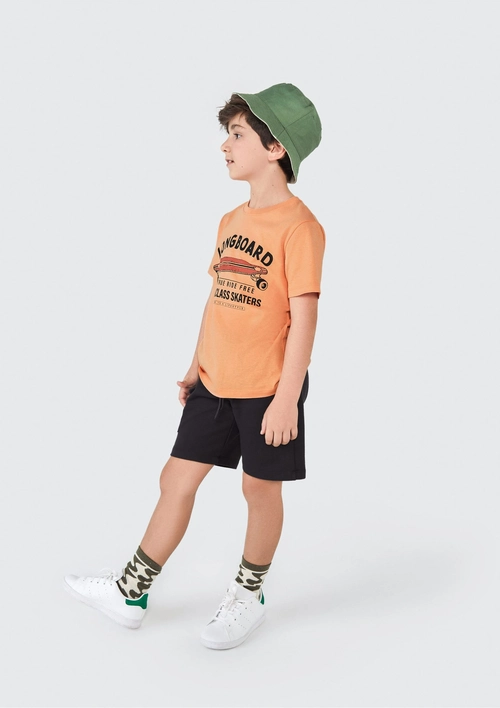 Bermuda Moletom Sarjado Preta Hering - Masculina