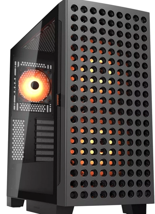 Gabinete Gamer Cougar Air Face ECO RGB, Mid Tower, Lateral de Vidro Temperado, 7 fans, Black- 385YA20.0001