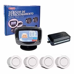 Sensor De Estacionamento Ré Universal Com Tela Lcd Colorida Cor Branco