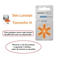 Bateria Auditiva 13 - Power One 1,45V. cartela com 6 unidades.