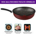 Frigideira Wok Rochedo Facilita Vermelho 28cm - Cxm / 6