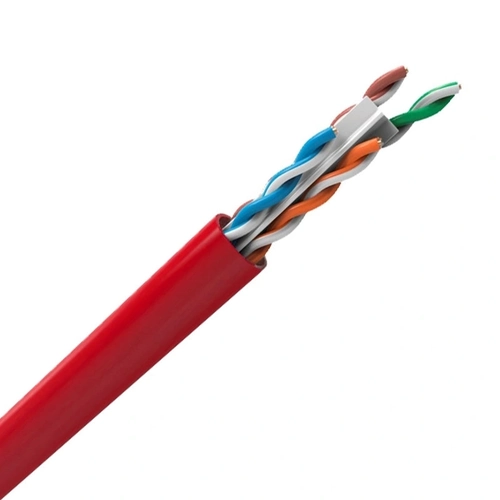 Cabo Lan U/utp 24awg x 4 Pares Cat.6 Cmx Caixa C/ 305 Metros Vermelho 100% Cobre 23400207