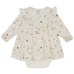 Body Manga Longa Vestido Avulso Suedine Feminino - Little Sweet