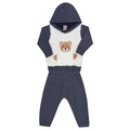 Conjunto Moletom Bebê Ursinho Marinho Randa Mundu - Masculino