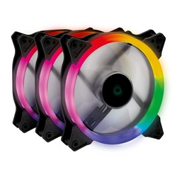 Kit Cooler Fan Gamer para Gabinete Vinik 120mm Led Fixo 5 Cores - FHALOX3
