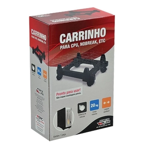 Suporte para gabinete com rodinhas Preto - Forceline