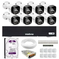 Kit 8 Câmeras Intelbras VHD 1220 B G8 Full Color Bullet Full HD 1080p Multi HD IR 20m + DVR Intelbras MHDX 1308 8 Canais Multi HD + HD 1TB