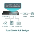 Switch Poe+ C/ 24p 10/100mbps e 2p Gigabit Tl-sl1226p Smb Imp