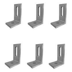 Kit 6 Suportes Em L Aluminio 55x35x30 Para Haste Solar