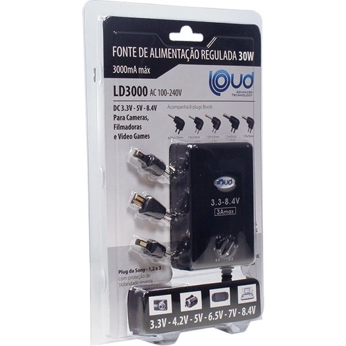 Fonte Regulada Ajustavel 3.3-8.4v/3000ma 30w Bivolt Ld3000 Loud
