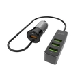 Carregador Veicular C3tech 4 Portas USB Quick Charge - UCV-Q430BK