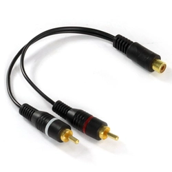 Cabo y Rca Fêmea x 2 Rca Macho 20 Cm (10 Unidades) - Yrf2rm-20