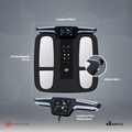 Balança Inteligente Bioimpedância Digital Corporal Relaxshop Bio Ultra Preta c/ Eletrodos – 55 Análises, Bluetooth