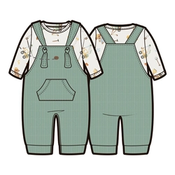 Conjunto Body Manga Longa e Jardineira Suedine e Tricot Masculino – Construtor