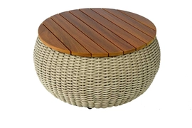 Mesa de Centro 65cm  Corda Náutica Com Madeira Margarida