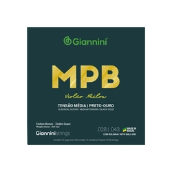 Encordoamento Violao Nylon Preto-ouro Tensão Média Com Bolinha Genwbg