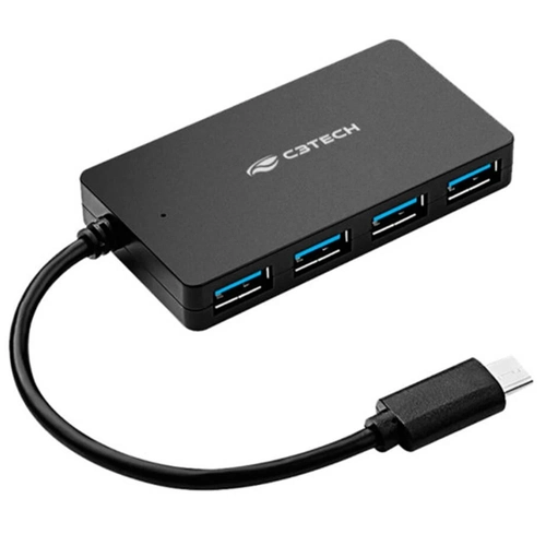 Hub C3Tech Usb-C Tipo-C 4 Portas Usb 3.0 HU-C310BK