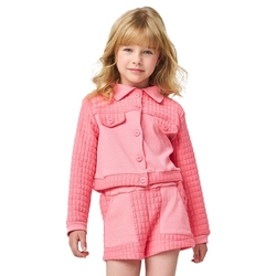 Conjunto Casaco e Shorts em Jacquard Pokotinha - Feminino