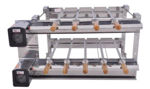 Kit Giratorio em Aço Inox Gsa 9/69 com 9 Espetos Linha Super 40 Regulável