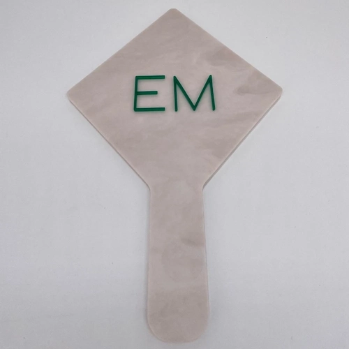 Espelho Rosado Madrepérola - Logo alto relevo inicial ou desenho