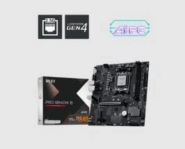 Placa Mãe MSI PRO B840M-B AMD RYZEN, Chipset AMD B840, Socket AM5, DDR5, mATX, LAN 2.5G