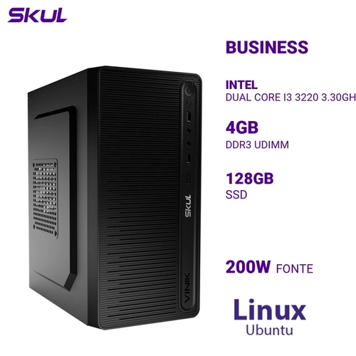 Computador B300 Dual Core I3 3220 3.30ghz Memória 4gb Ddr3 Ssd 128gb Fonte 200w Bivolt  Linux Ubuntu