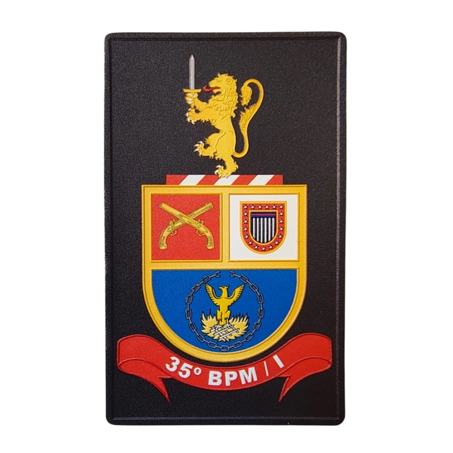Brasão de Batalhão Retangular 35º BPM/I - Polícia Militar (Emborrachado)