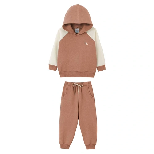 Conjunto Blusão Raglan com Capuz e Calça Moletom Lik Kids - Masculino