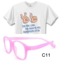 Combo 1 - Armação Óculos Silicone 900X + Camiseta Infantil Síndome de Down Cromossomo Extra