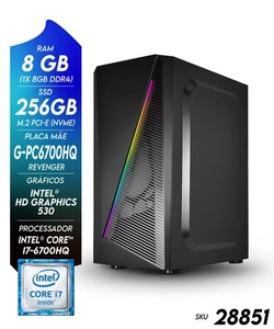 Computador Gamer, NTC Vulcano, Intel Core I7, 6700hq, 8Gb DDR4, SSD256 NVME, Fonte 500w
