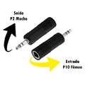 Adaptador P2 Macho P/ P10 Femea (unidade) Mod. Le-5533 Preto