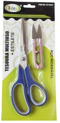Tesoura Multiuso + Estilete 9558T - cores sortidas