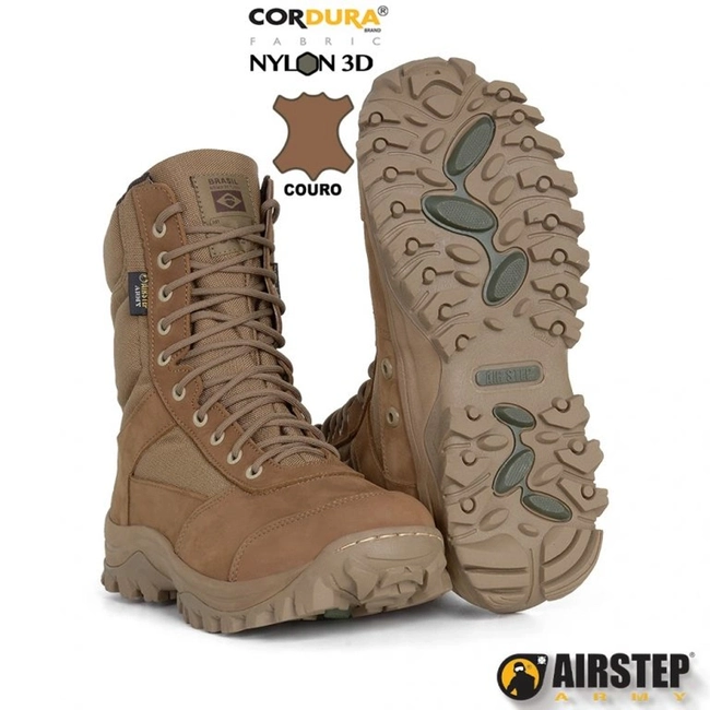 Coturno Militar Airstep Lightness Confort 8627 - Coyote (Sem Zíper)