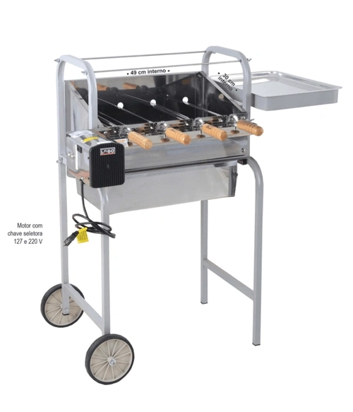 Churrasqueira Inox Lobo Mexicana Com 04 espetos