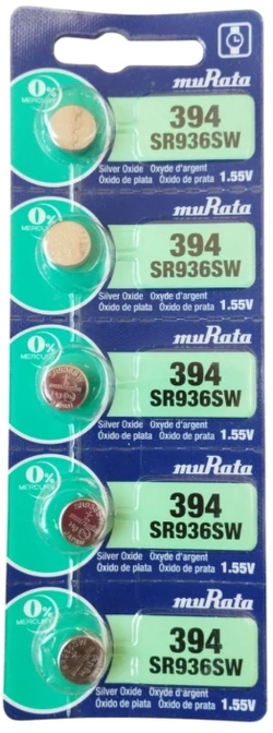 394 = 936 = 380 = G9 Murata - 1,55V cartela c/5un.