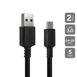 Cabo Usb a 3.0 Macho P/ Usb Tipo-c - Preto - 2 Metros - Pucap3-2