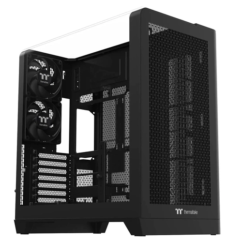 Gabinete Thermaltake Mid Tower View 390 Flow TG USB Type-C BLACK Vidro Temperado Com 2 X Fans 120mm CA-11F-00M1WN-00