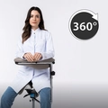 Cadeira Mocho Ergonômico Exclusiva 360° Graus Com Apoio e Suporte Cinza