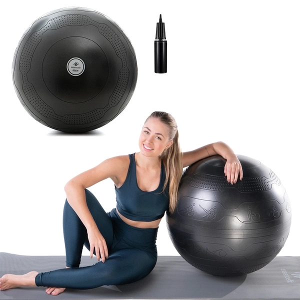 Bola de Pilates Suíça 65cm Para Exercícios Fortalecimento Muscular Tecnologia Anti Estouro EssenceFit