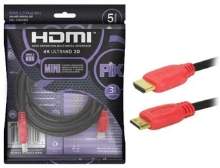 Cabo Mini Hdmi P/ Hdmi - 2.0 4k Hdr 19p 5m