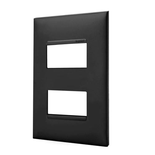 Placa 2 Postos Separados 4x2 Preta 618506pt