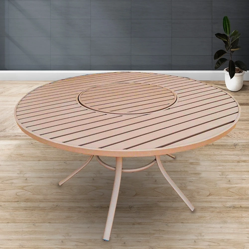 Mesa em Alumínio Ripado com centro giratório 140cm Rio de Janeiro