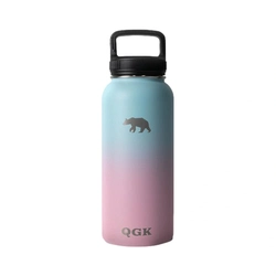 Garrafa Térmica Pl 32 Oz 946 Ml Com Tampa - QGK (Rosa com Azul)