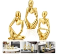 Estátua Decorativa Figura Pensador Enfeite Mesa Sala Rack Cor Dourado D