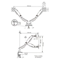 Suporte Ergonômico Articulado de Mesa com Pistão a Gás para 2 Monitores de 17” a 35” - F160N