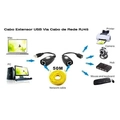 Cabo Extensor USB Via Cabo de Rede Jc-ad-2rj45 814